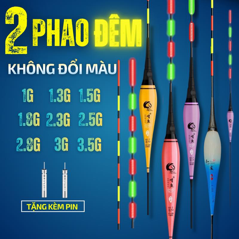 Phao câu cá ,phao câu đơn ,phao điện ban đêm không đổi màu tăm sáng nhìn rõ