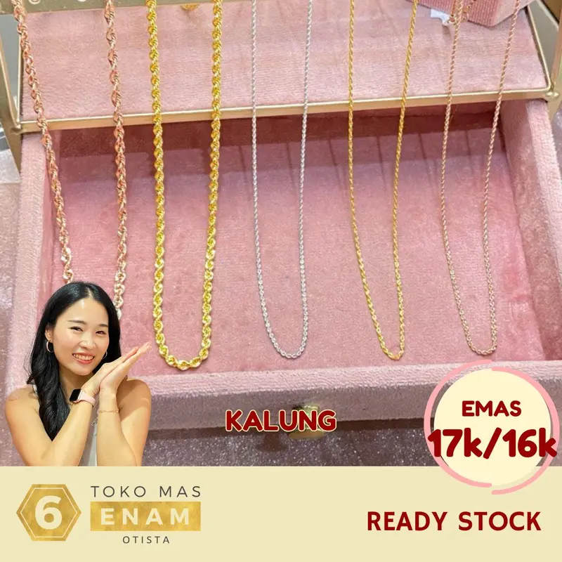 Kalung Emas Lilit Korea Collection- Rosegold 17k / Whitegold 17k / Yellowgold 16k 0