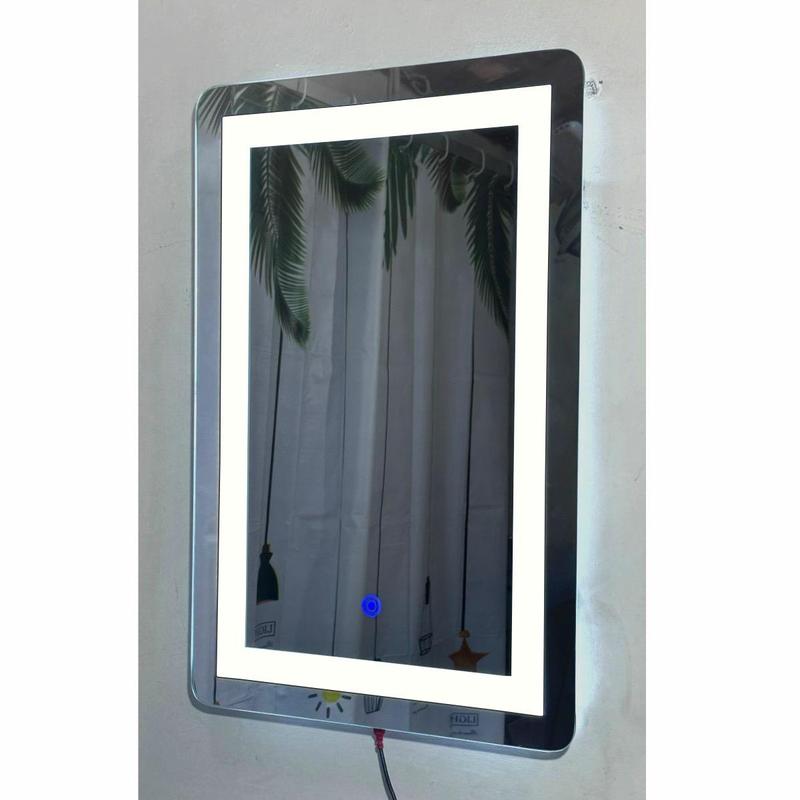 Kaca Cermin Dinding Square Lampu LED Touchscreen 40 x 60 Cm Tebal 5 Mm 3