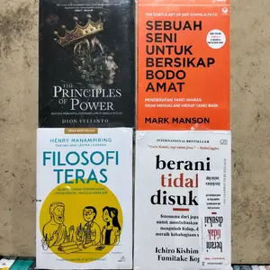 PAKET 4 BUKU MOTIVASI / THE PRINCIPLES OF POWER / FILOSOFI TERAS / SEBUAH SENI UNTUK BERSIKAP BODO AMAT / BERANI TIDAK DISUKAI