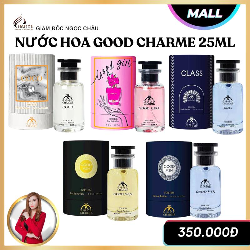Nước Hoa Good Charme 25ml: Good Men Xanh, CoCo Đen, CoCo Trắng, Good Girl, Class