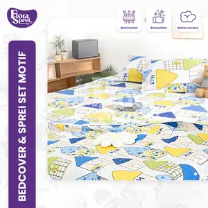 FLORA - Set Sprei Bedcover Motif Bahan Microtex Lembut Dan Nyaman 3 Pilihan Ukuran [10]