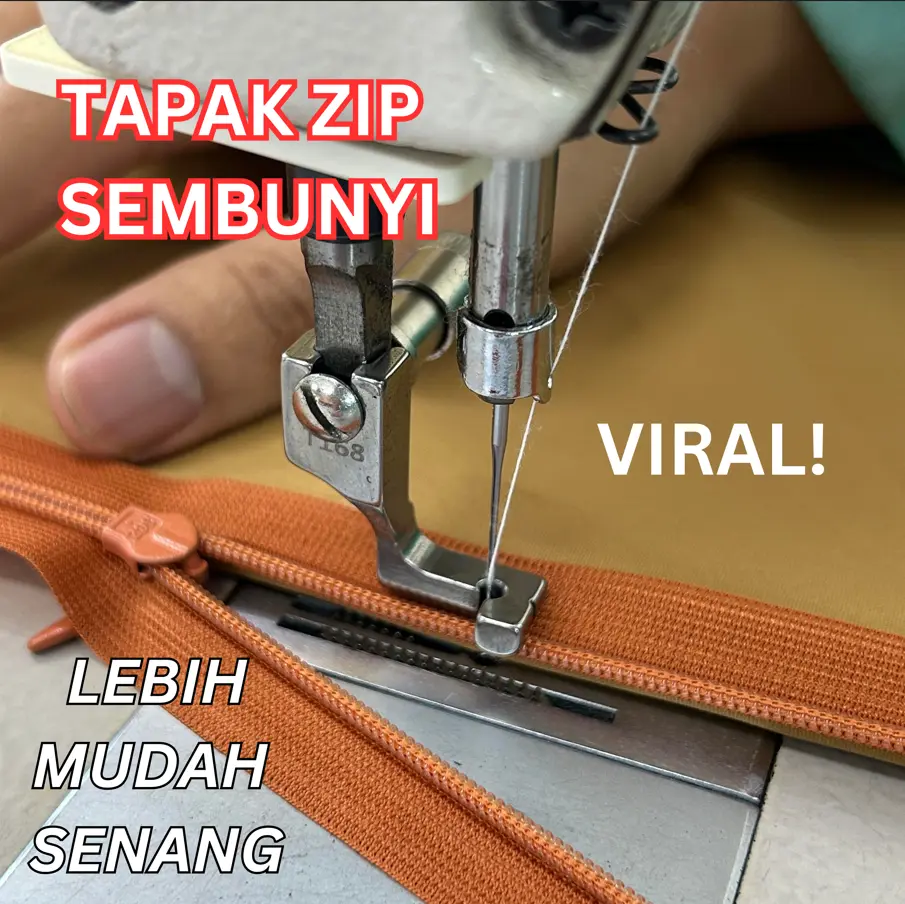 ZIP SOROK, ZIP SEBELAH / TAPAK ZIPPER & Pelbagai Jenis, mesin jahit industri, penekan jahit. tapak zip sorok, tapak zip, tapak mesin, tapak jarum jahit / Fabrics Jahitan