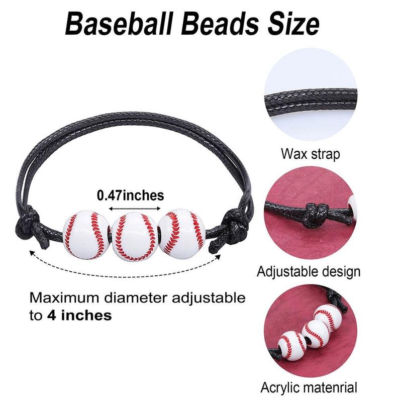 Fresh Handmade Basketball Baseball Bracelet Korean Style Volleyball Wax Line Woven Bracelet Jewelry Accessories Resin Rugby Bracelet Friend 4