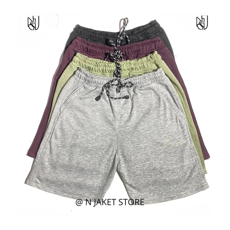 NJSD.IDCELANA PENDEK BOARDSHORT /CELANA PENDEK / UNISEX PEREMIUM Tebal Pria Hitam Katun Casual Pant Santai Dewasa 0