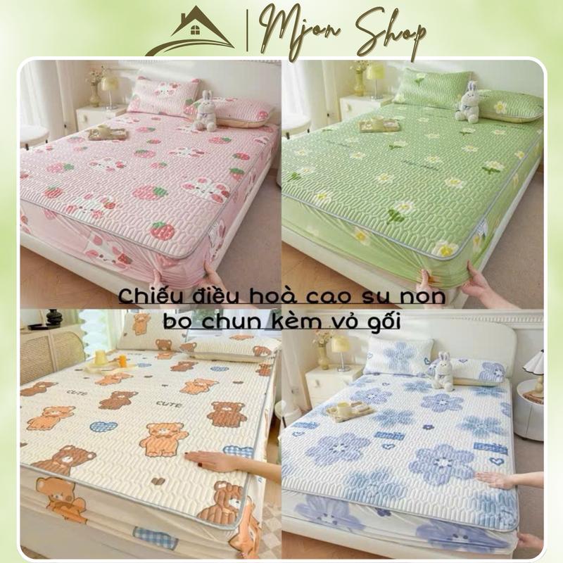  Chiếu Điều Hòa Bo Chun Tencel Trơn – Mát Mịn Thoáng Khí Kèm 2 Vỏ Gối Đệm Dưới 20cm 