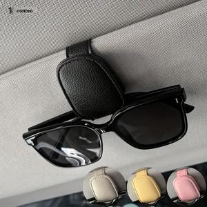 Clip para lentes en la visera del sol de auto universal, 1 unidad de sujeta lentes para auto, Accesorios para el interior del vehículo, Soporte para almacenar lentes, Accesorios para auto