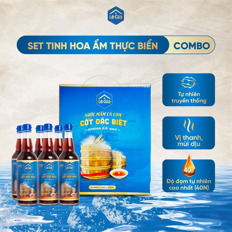 OCOP 5 sao quốc gia Combo thùng 6 chai nước mắm Lê Gia cốt đặc biệt 40N