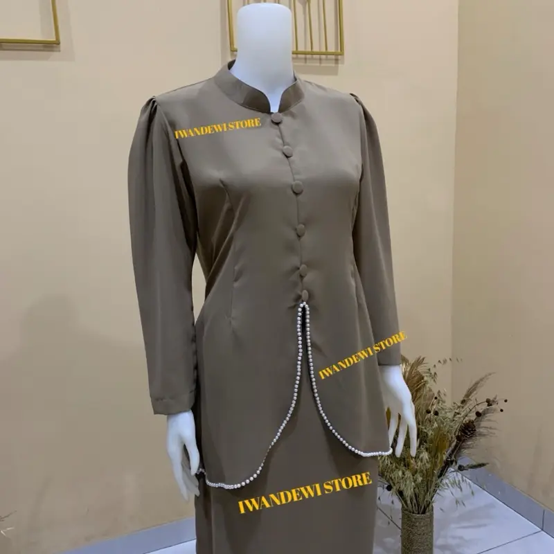 READY STOK ONE SET BAJU KURUNG MELAYU MALAYSIA DRESS PESTA STELAN WANITA BAJU KONDANGAN KEKINIAN TERMURAH Muslim Panjang Pink Navy Kancing Setelan Gamis Mewah Celana Shakila Casual 1