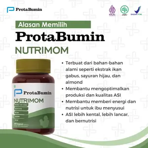 [Bisa COD] Protabumin Nutrimom 60 Kapsul | ASI BOOSTER / Lancarkan ASI Pasca Persalinan ( Sudah Halal & BPOM ) Pelancar ASI Ibu Untuk Bayi