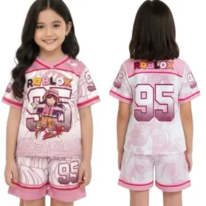 Setelan Jersey anak-anak perempuan buat 2-9 tahun motif karakter ROBLOX 95