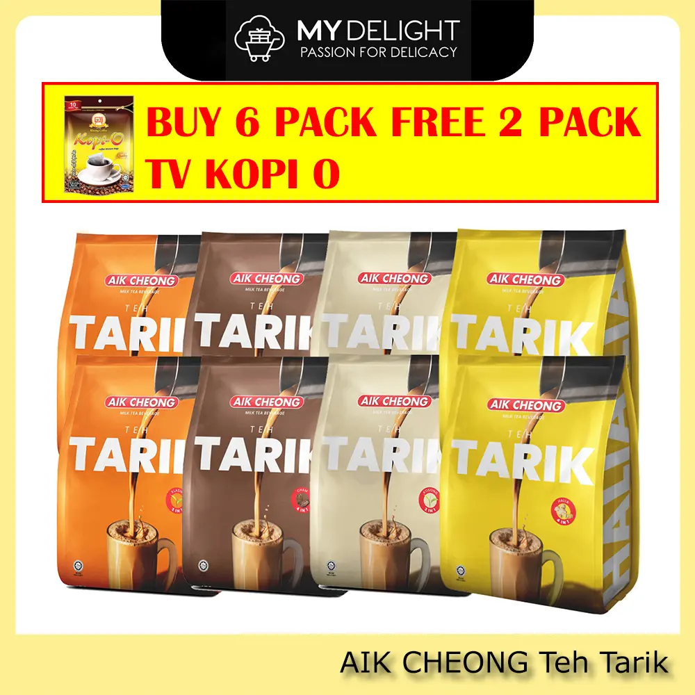 AIK CHEONG Teh Tarik Milk Tea CHAM No Sugar Kosong 2 In 1 Classic 3 in 1 12s x 38g SG Ready Stock MyDelight