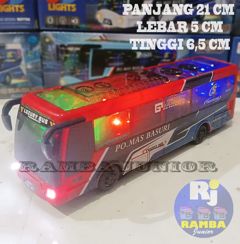Mainan Jet Bus Basuri Bump And Go Ada Musik Dan Lampu 5D Anak Control Toys 3