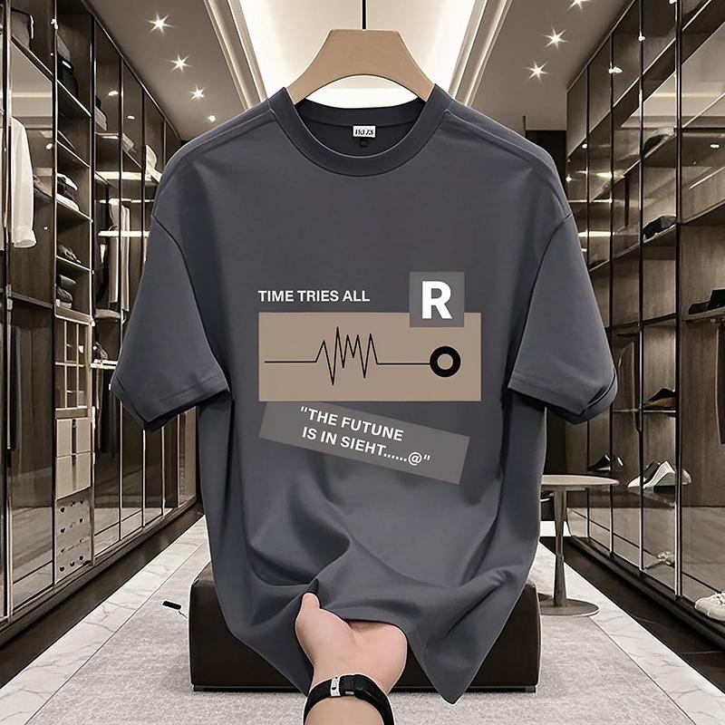 A0103 Mùa hè mới bông lỏng lẻo ngắn tay áo thun 2025 xu hướng nam và nữ có thể mặc giản dị cặp vợ chồng đầu thoải mái thoáng khí mùa hè mát mẻ Nóng bán Chất lượng cao Ảnh chụp thực