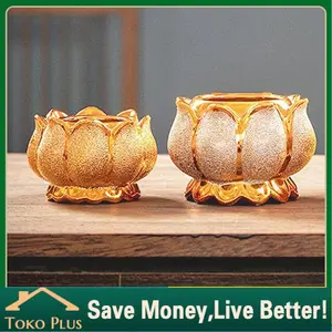 4" 5 Inch Hiolo Tempat Bakar Dupa Hio Emas Kuningan Hiolo Tempat Bakar Dupa Keberuntungan Fengshui Bentuk Lotus