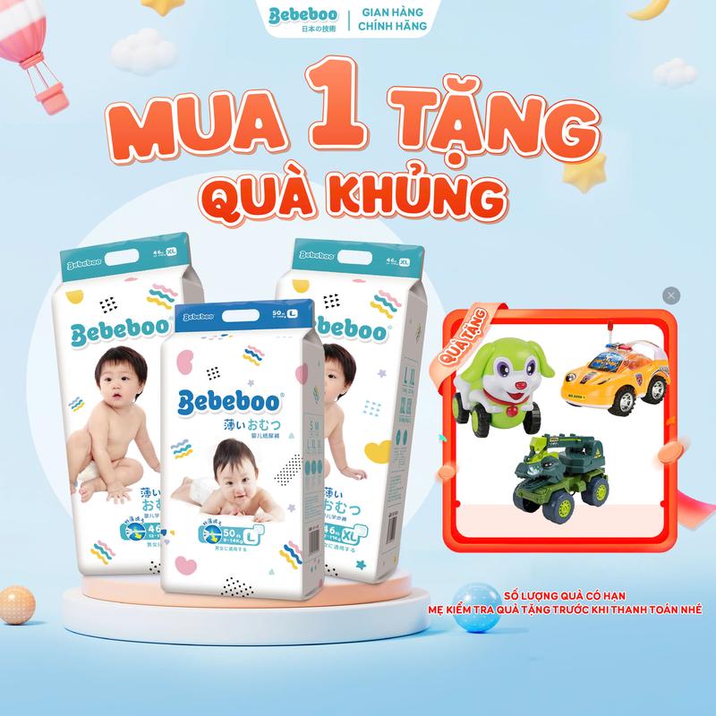   S2   MUA 1 TẶNG 1  Tã Bỉm Quần Dán Bebeboo Nhật Bản chính hãng mỏng mềm thấm hút tốt và đủ size cho bé 