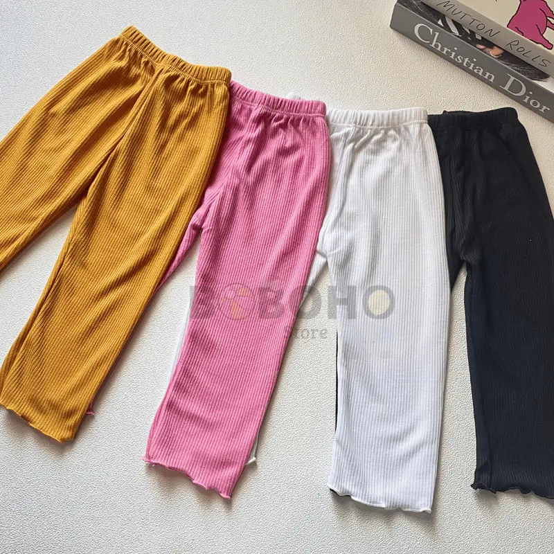 BOBOHO - Legging Kriwil Casual Anak Perempuan Lokal Bahan Rib Tebal / Celana Legging Polos Bayi / Legging Anak 6