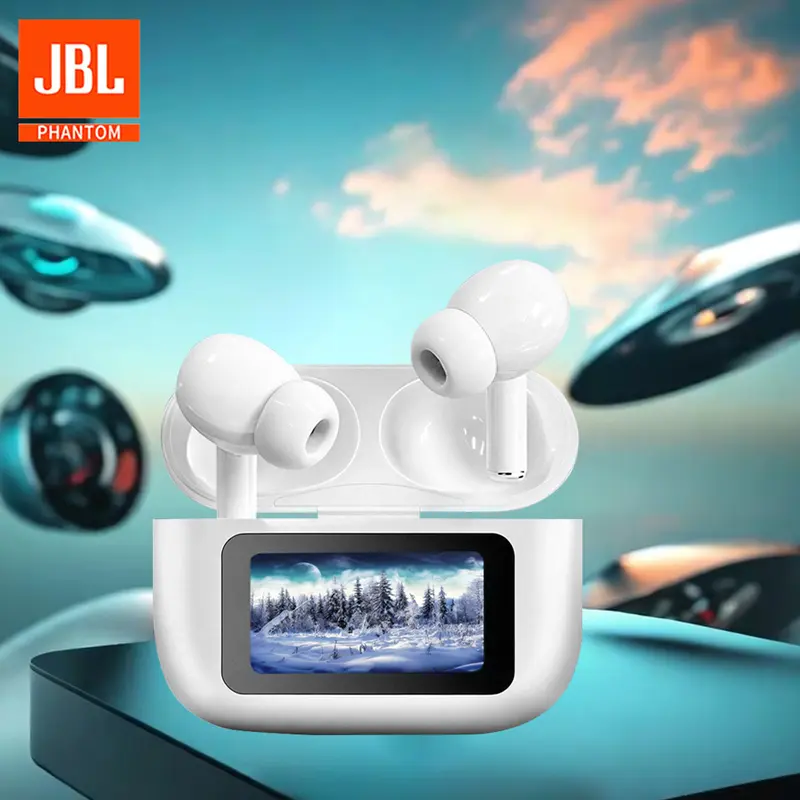 JBL Phantom A9 ANC Headphone Nirkabel Layar Sentuh LCD Bluetooth Earphone TWS Earbud Olahraga Tahan Air dengan Mikrofon Terintegrasi 1