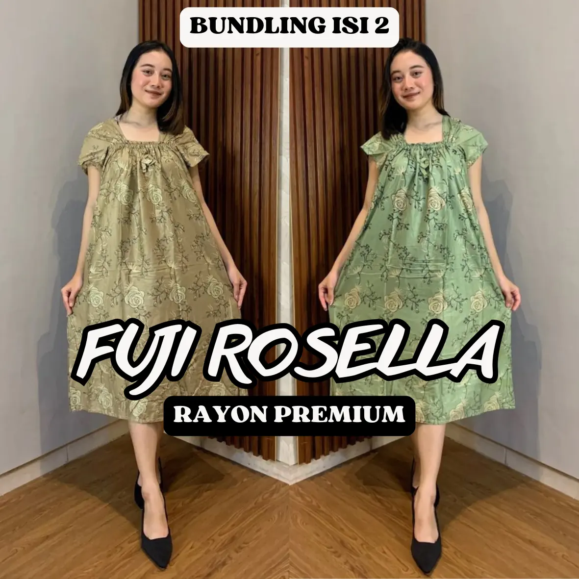 (EXCLUSIVE WHYWIT_WHYZA) BUNDLING ISI 2 DASTER FUJI ROSELLA KARET WANITA RAYON PREMIUM
