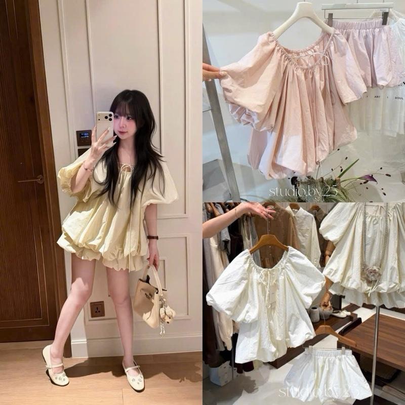 Sét Bí Áo Tay Bồng Và Quần Bí Bo Chun Dễ Mặc CHuẩn Hàng Thiết Kế Thời Trang…