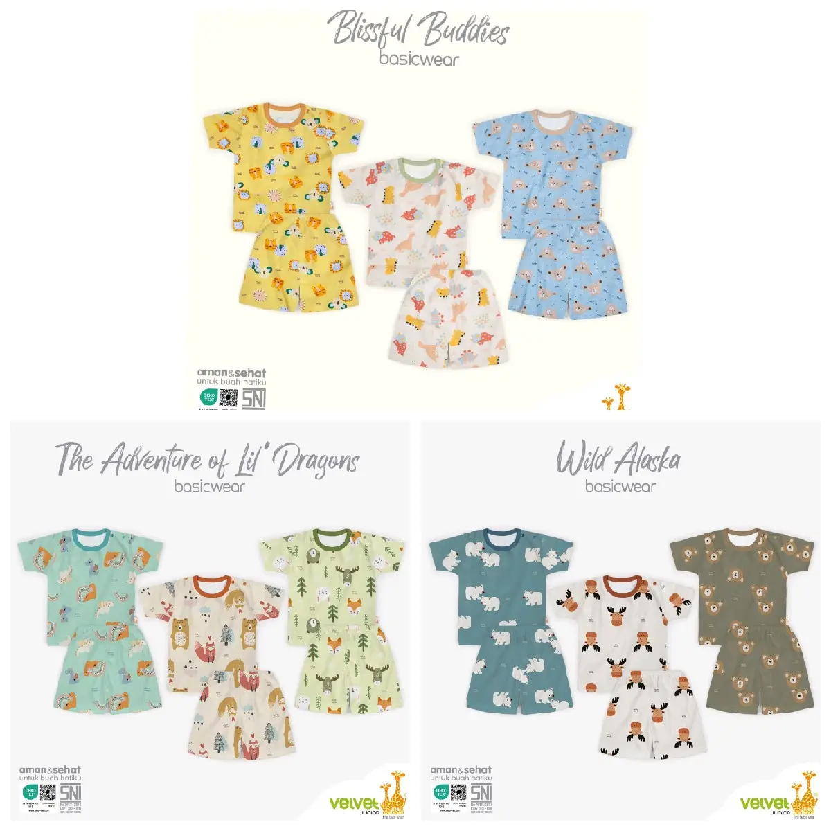 3SETEL RIQUES SET PENDEK VELVET JUNIOR DAN LIBBY BABY