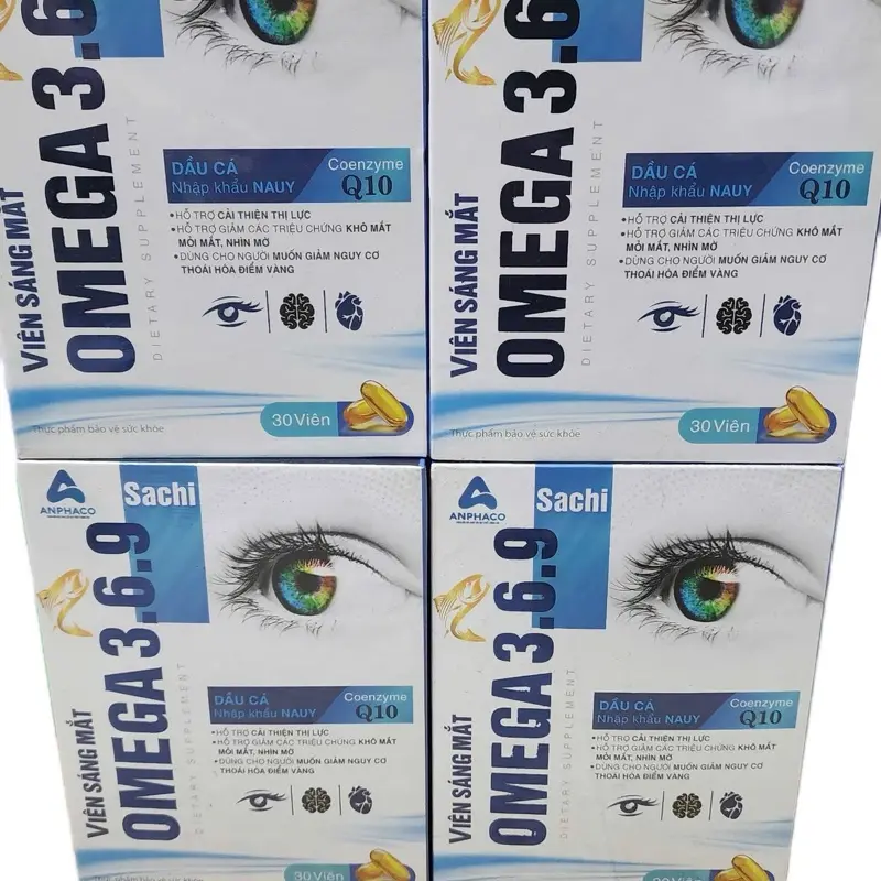 Omega 369 sạch giúp hỗ trợ cải thiện thị lực. Hỗ trợ giảm các triệu chứng khô mắt , mỏi mắt, nhìn mờ. Hộp 30 viên.