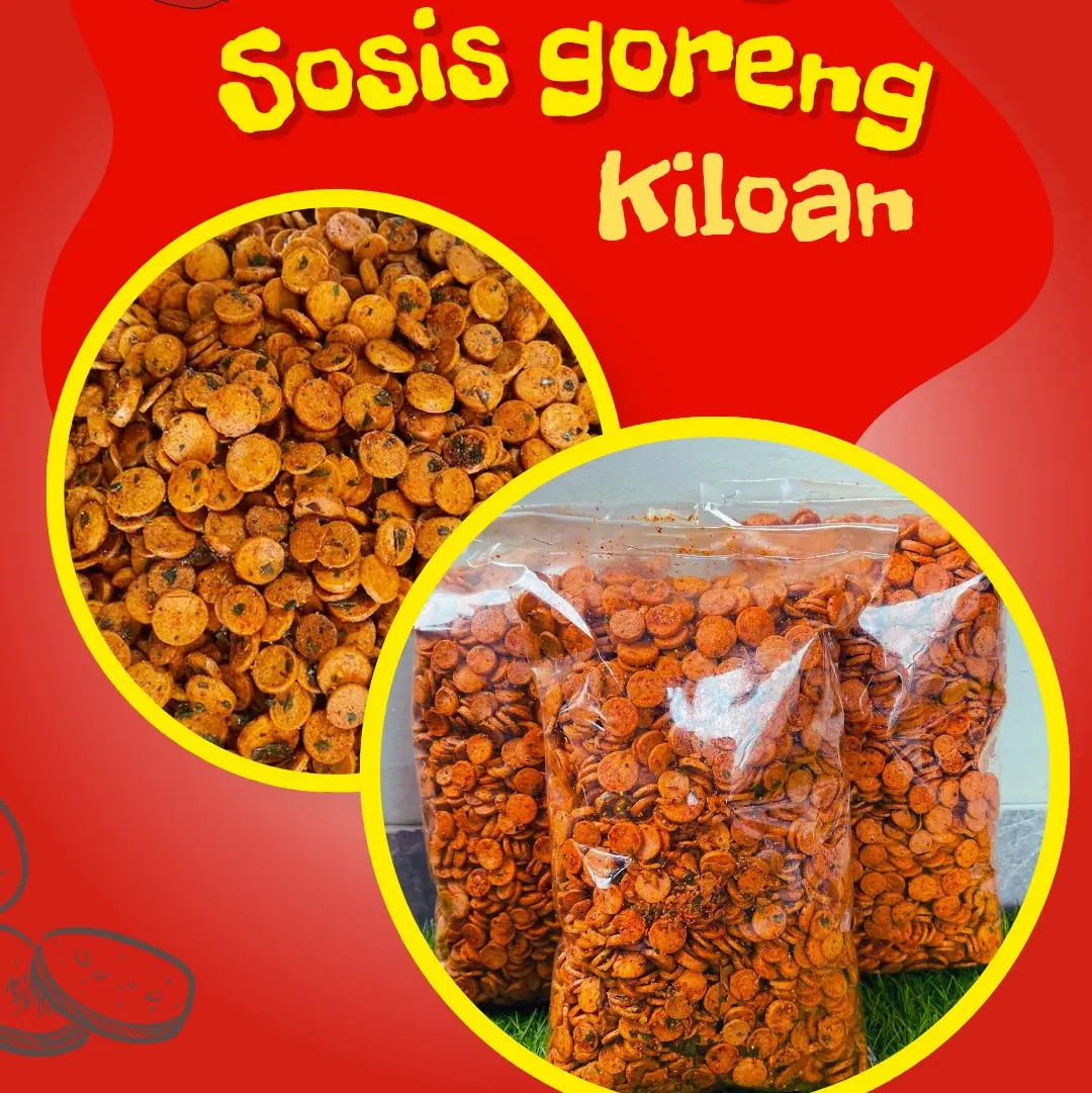 Kripik Sosis goreng viral/sosreng/Sosis viral/sosis goreng kiloan Keripik Snack Cemilan Pedas Food