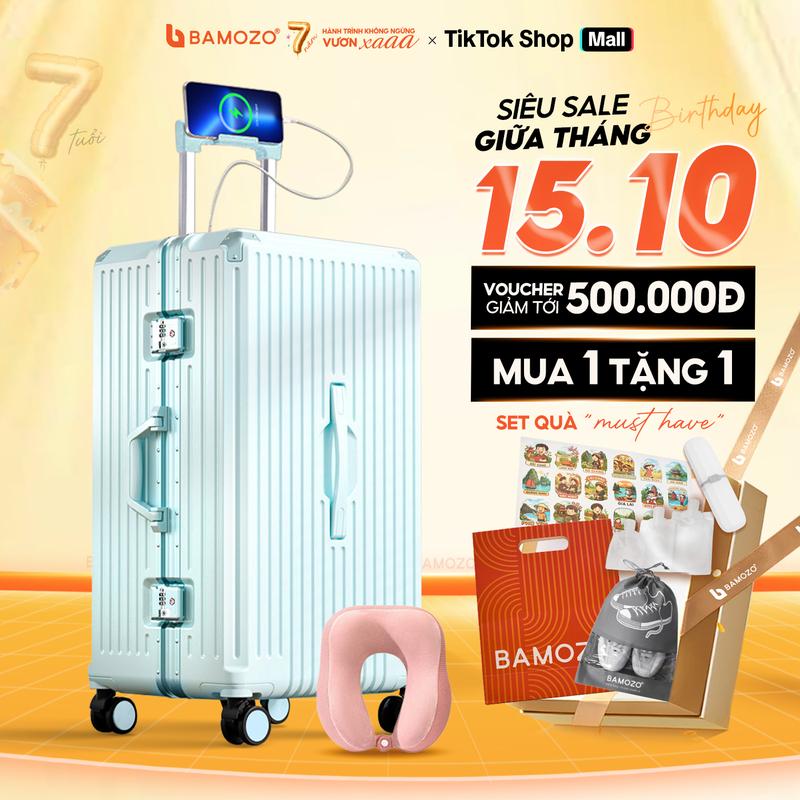 [TẶNG GỐI CHỮ U] Vali Size Lớn Bamozo Ultrapack Khung Nhôm Size 22/24 Cao Cấp Bịt 4 Góc Chống Va Đập Bảo Hành 10 Năm - Tặng bọc _Ultrapack