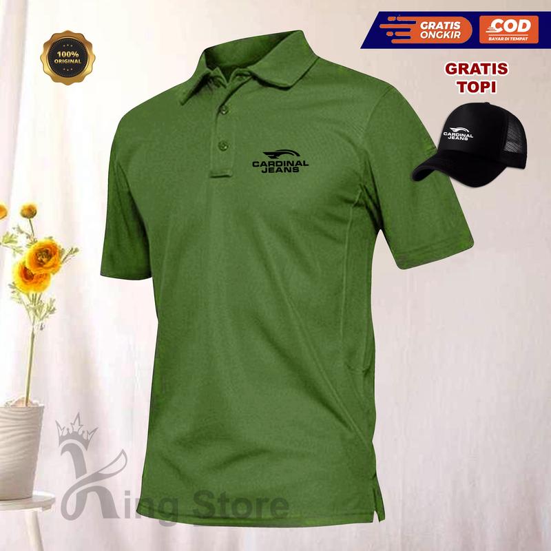 GRATIS TOPI..!!! Kaos Polo Distro Lengan Pendek Cardin Jean Kiri Hitam | Tshirt Baju Kerah Pria Wanita Unisex | Baju Polo Distro Keren Pria & Wanita 7