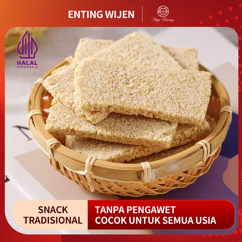 Kue Wijen keras Tradisional Tangan - Rasa Asli, Enting wijen Renyah Gurih Ting ting wijen 250 gr sama 500 gr