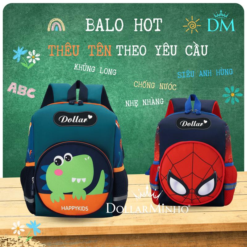  Balo Thêu Tên Cho Bé 1-5 Tuổi Nhân Vật Hoạt Hình Ngộ Nghĩnh Chống Thấm Cho Bé Đi Học Đi Chơi 