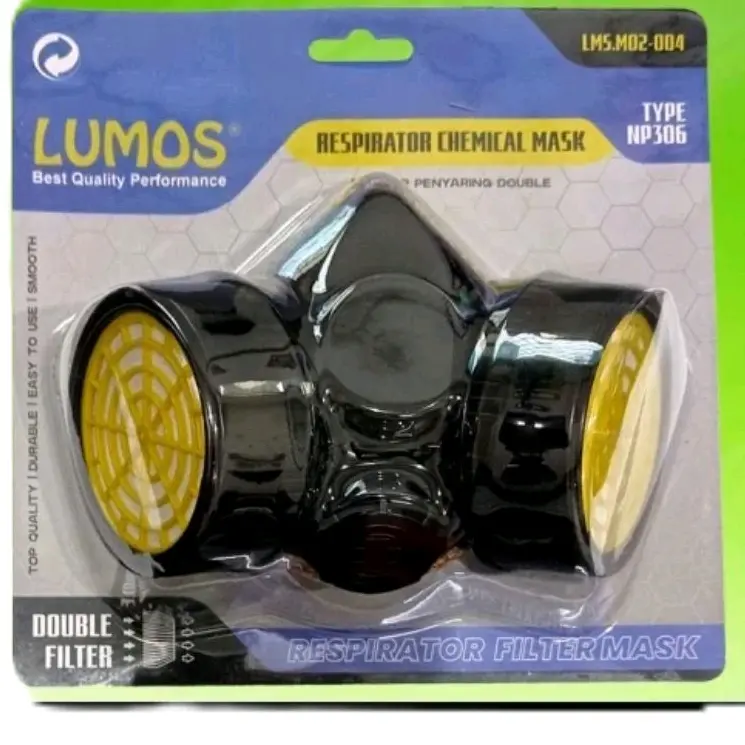 Masker Respirator doble anti polusi,gas,kabut asap dan cat