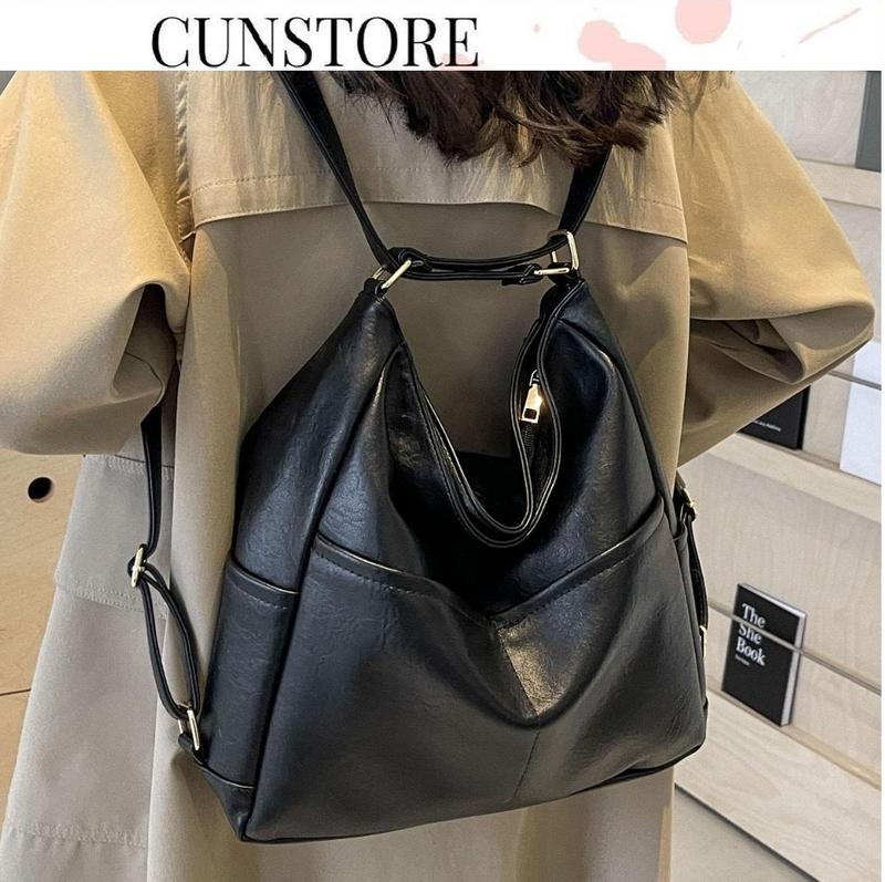 Túi xách nữ deo vai kết hơp ba lô rút nắp gập da mềm phong cách Hàn Quốc CUN232