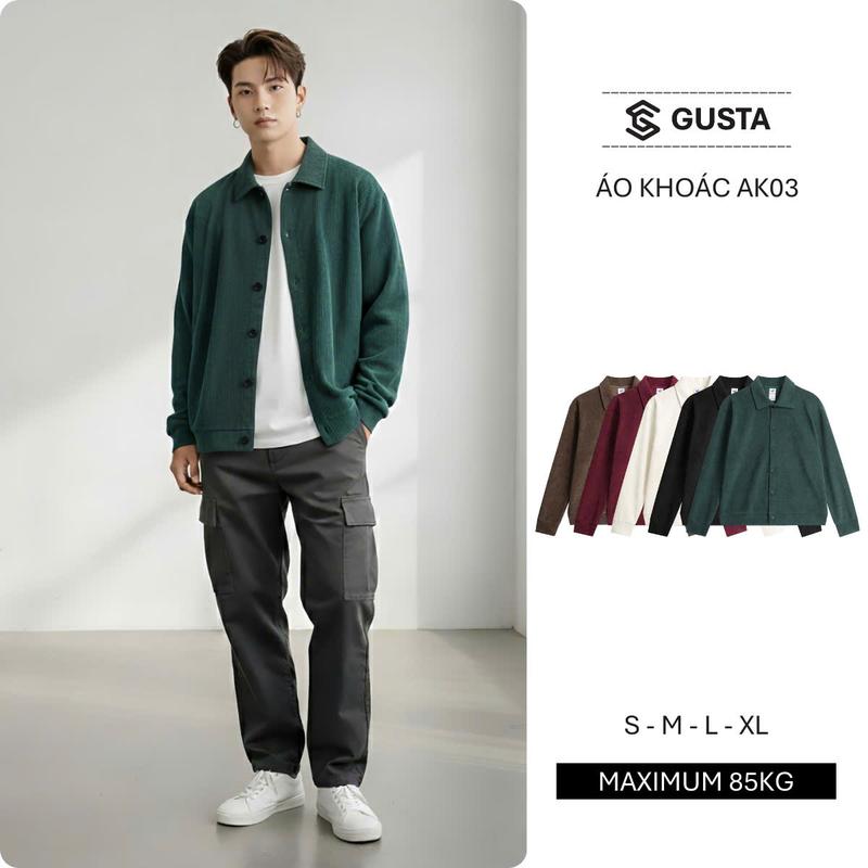  Áo Khoác Cardigan dài tay chất vải nỉ nhung tăm cao cấp form relax - AK03 