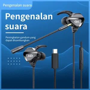 HP31 Headset Gaming In Ear Dual Mic Bisa Dilepas earphone Esports Kabel Type-C/3.5mm Earbuds