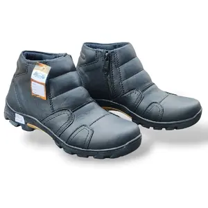 SEPATU BOOTS PRIA KULIT SAPI ASLI 100% - SPATU BOOTS PRIA CASUAL BAHAN KULIT SAPI ASLI HITAM