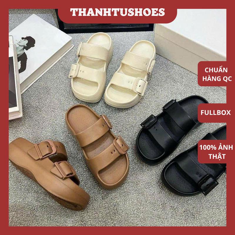 Dép lê nữ đế bánh mì 2 quai cao su non hàng QCCC fullbox