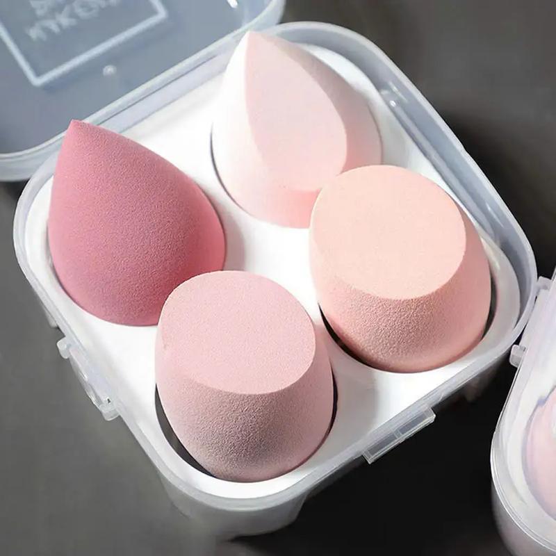 Set 4 Mút Trang Điểm Có Hộp Đưng Tiện Lợi - Mút Tán Kem Nền Trang Điểm , Che…
