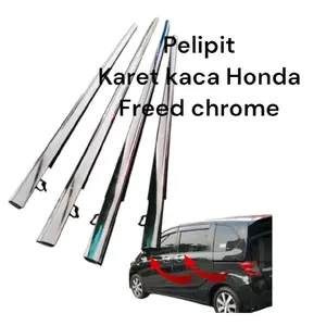 pelipit karet kaca pintu luar Honda Freed stnlus chrome ORI 1set 4pintu