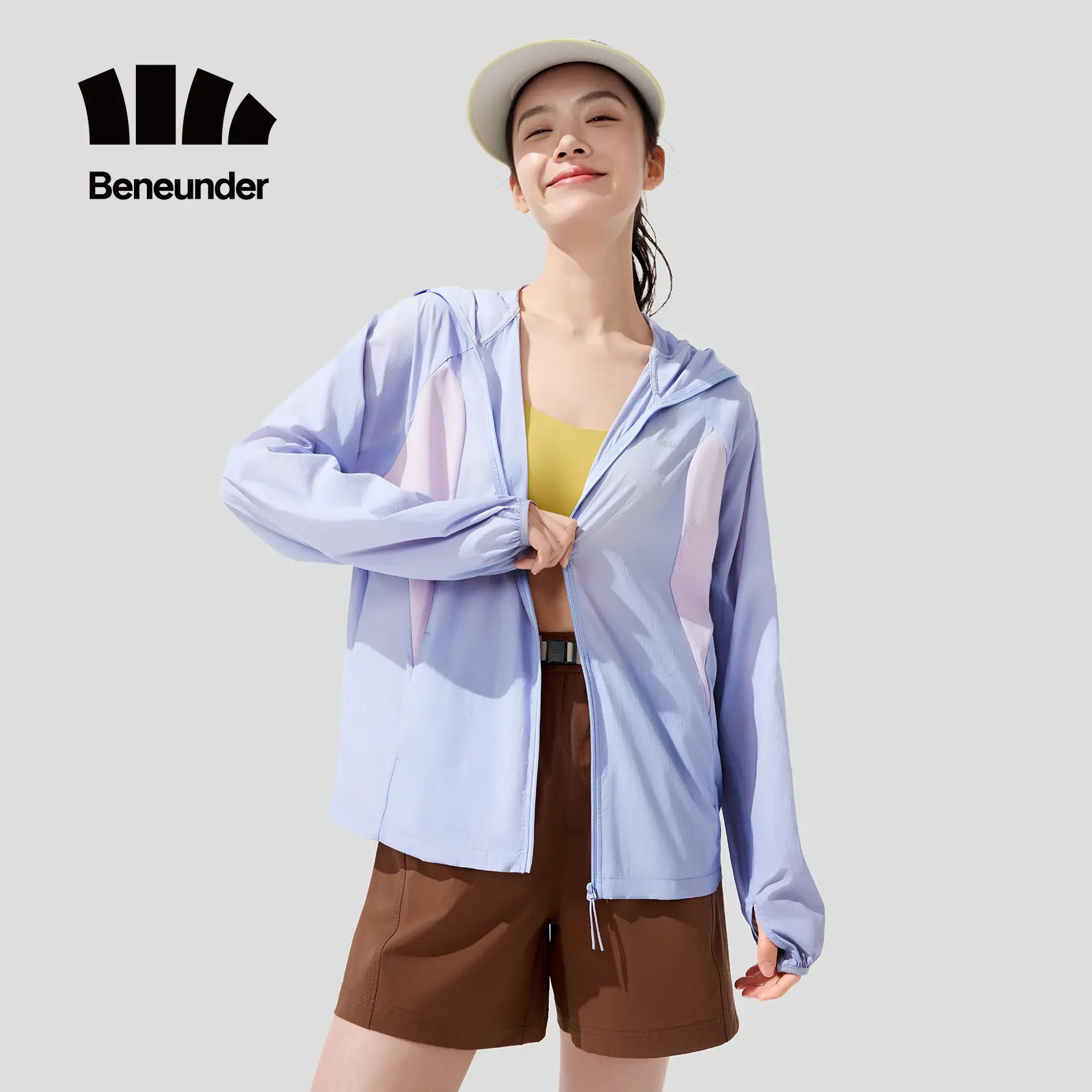 Beneunder TS402 Women's Sun Jacket, UPF100+ Sun Protection, Water-Resistant & Ultra-Lightweight Outdoor Wear, Foldable & Breathable Cover-Up for Rainy Season/Commute/Travel