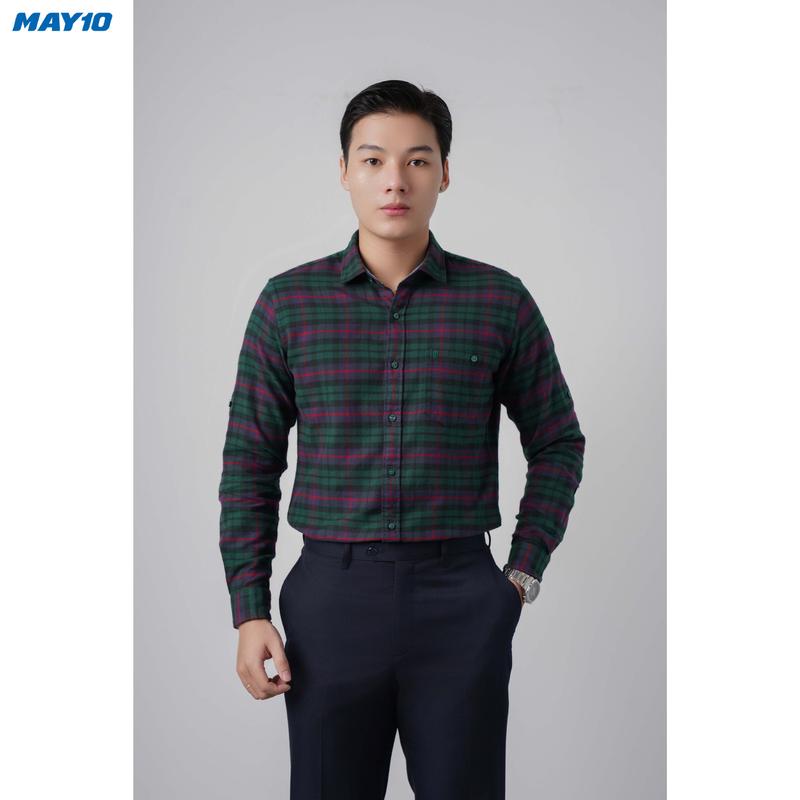 Sơ mi dài tay nam May 10 010124005LEN - #14 dáng Regularfit sơ mi dạ