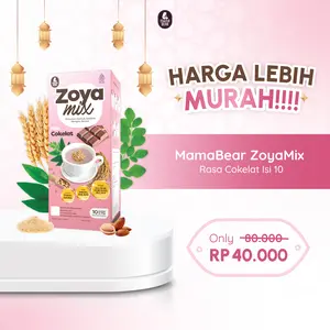 [SPECIAL RAMADAN] MamaBear ZoyaMix Rasa Cokelat Isi 10 Sachet - Susu Kedelai Kaya Nutrisi untuk Ibu Menyusui Halal BPOM