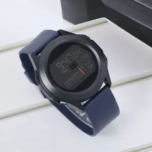 Jam Tangan Pria Strab Rubber Digital Water Resist Bulat - Watches Kaca