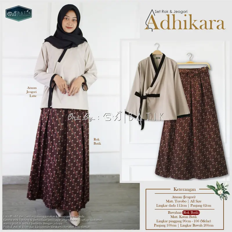 [SET] HANBOK SETELAN BATIK HYUN & ROK JARIK ATASAN WANITA KATUN SOLO TERBARU SET BATIK WANITA Karet Lembut 5