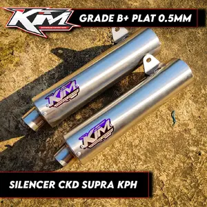 SILENCER STANDARD RACING CKD(NEW EMBLEM)FOR SUPRA X 125 KPH PNP LEHER ORI KIM MUFFLER
