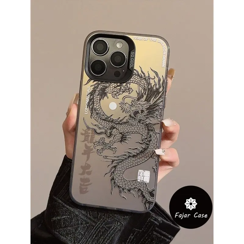 Casing Ponsel IMD Seni Naga Cangkang Keras Matte Premium untuk Iphone 15 Plus 15 15 Pro 15 Pro Max 11 11 Pro Max 7 Plus 12 12 Pro 12 Pro Max 13 13 Pro 14 8 Plus XR X XS 14 Pro XS Max 13 Pro Max 11 Pro 14 Pro Max 14 Plus case 2