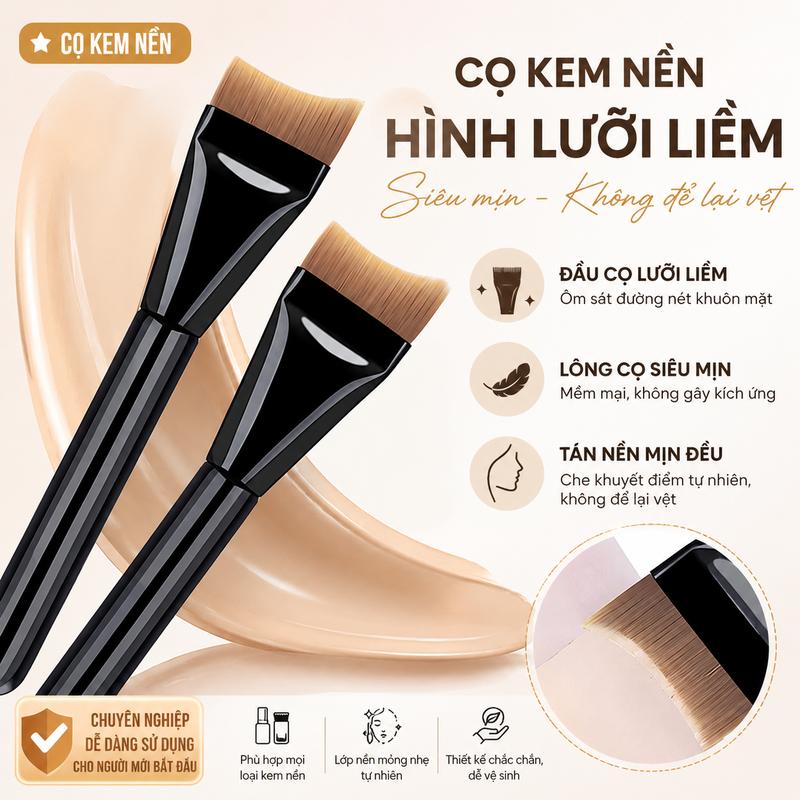 Cọ Kem Nền Lưỡi Liềm Siêu Mịn, Cọ Trang Điểm Che Khuyết Điểm, Cọ Tán Kem Nền,…