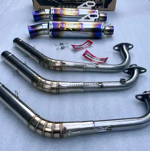 Knalpot BLUEMON Salemba Ceklis Original AKHSYA RACING MUFLER Inlet 38mm Untuk AEROX PCX VARIO SCOOPY MIO BEAT N-MAX DLL