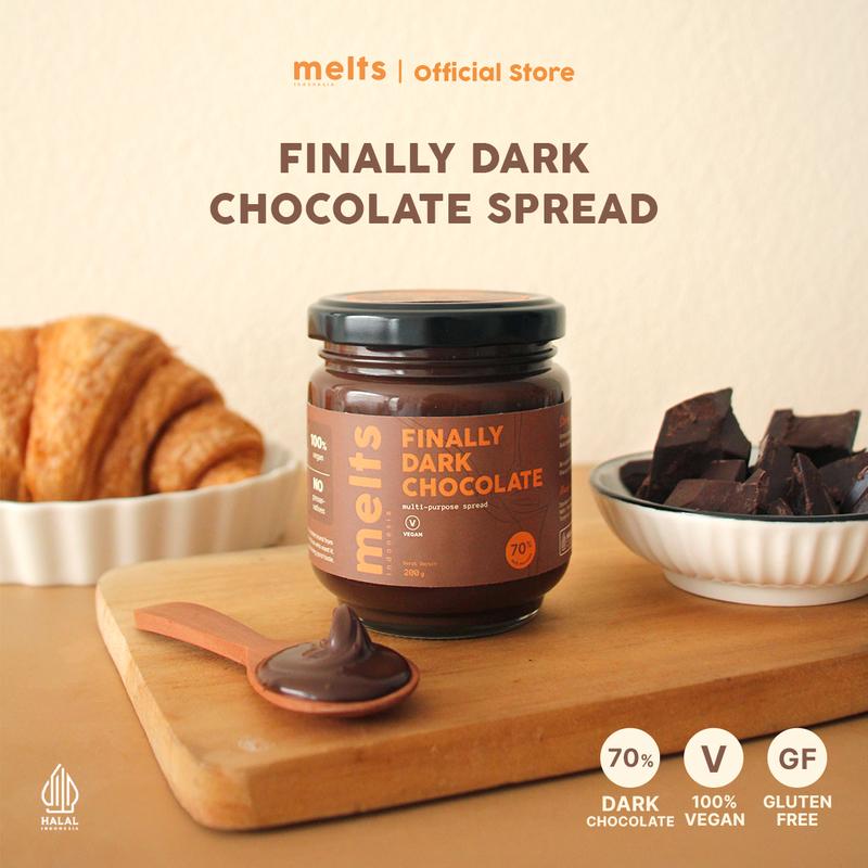 Melts Finally Dark Chocolate Spread | Selai Cokelat Plant Based Vegan untuk Roti 0