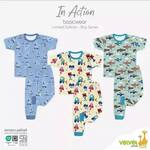 VELVET JUNIOR BASICWEAR IN ACTION SERIES | PIYAMA ANAK